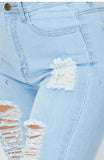 DARE TO BE FLARED DISTRESSED HIGH WAISTED JEANS