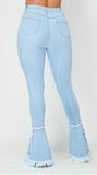 DARE TO BE FLARED DISTRESSED HIGH WAISTED JEANS