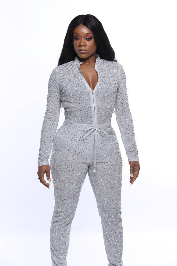 LIGHT SILVER GLOW JUMPSUIT