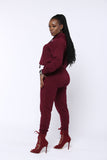 BATHED IN BURGUNDY JOGGER SET