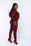 BATHED IN BURGUNDY JOGGER SET