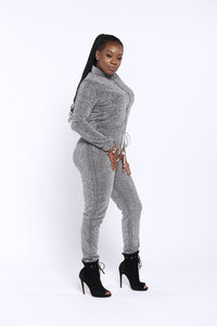 DARK SILVER GLOW JUMPSUIT